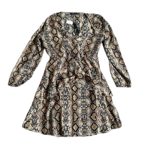 Women's Rianest Dress, Snake Print, Size M, Brown